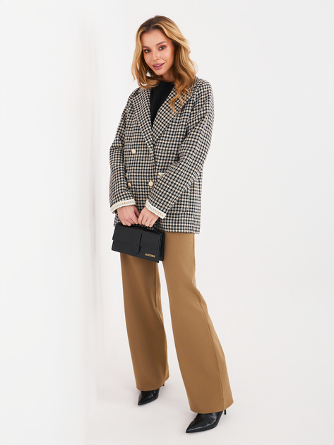 Czarno-żółta marynarka w drobną kratkę tweedową