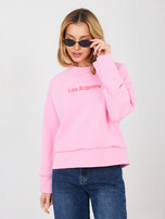 Różowa damska bluza z haftowanym napisem