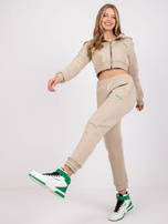 Beżowy dresowy komplet dwuczęściowy Kalifornia RUE PARIS