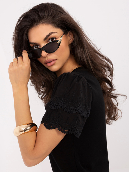 Czarna bawełniana bluzka w stylu boho