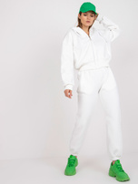 Biały dresowy komplet basic z kieszeniami