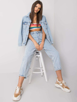 Jasnoniebieskie spodnie jeansowe mom Juney