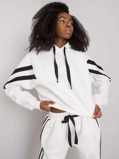 Biały komplet casualowy z lampasami Stacy