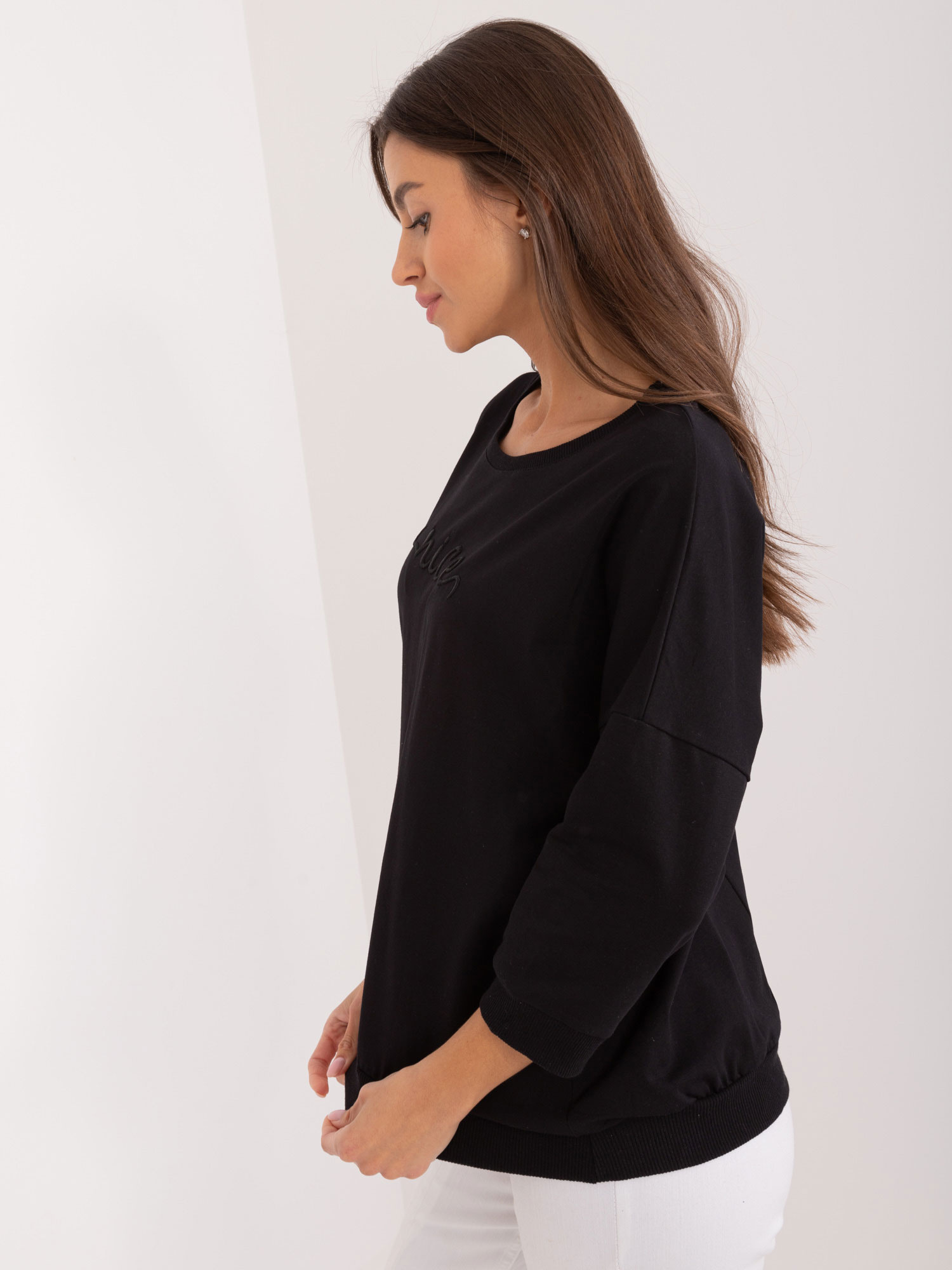 Wholesale black cotton everyday blouse.