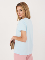 Jasnoniebieski damski t-shirt z bawełny