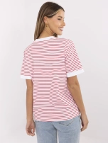 Czerwono-biała bluzka z nadrukiem wisienki