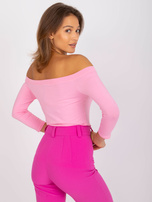 Jasnoróżowa damska bluzka bawełniana basic Blink