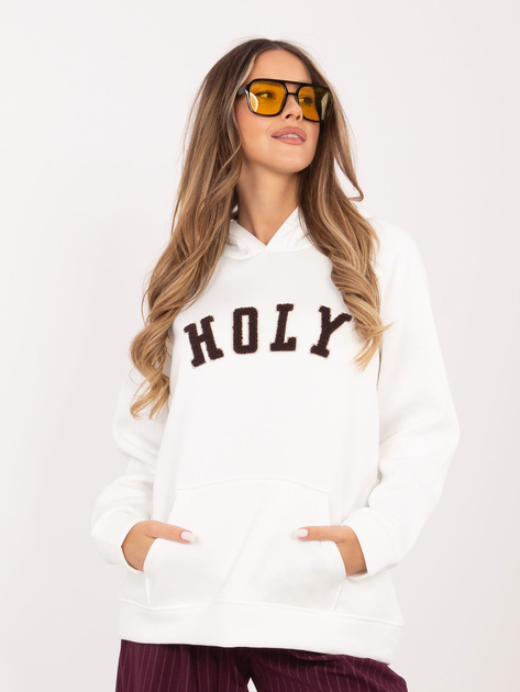 Ecru damska bluza z wypukłym napisem RUE PARIS