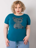 Morska bluzka plus size z dżetami Luce