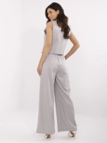 Gray striped women's suit set.