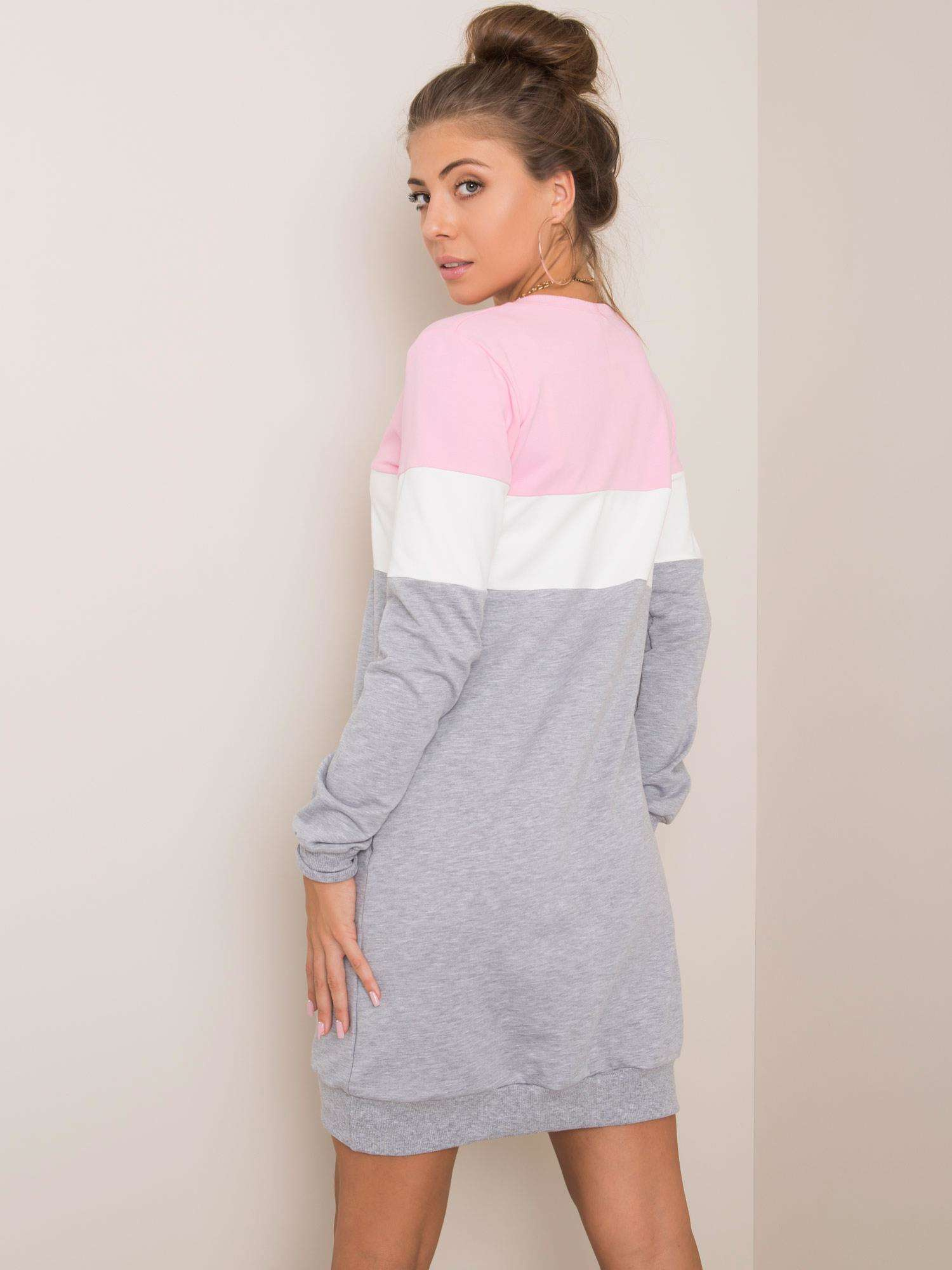 Różowo-szara sukienka Feliciana RUE PARIS