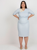 Hurt Jasnoniebieska elegancka spódnica plus size