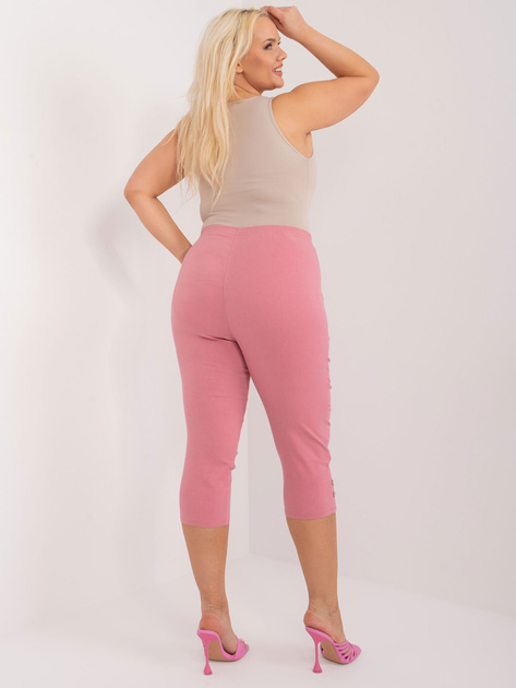 Hurt Brudnoróżowe spodnie plus size z nogawką 3/4