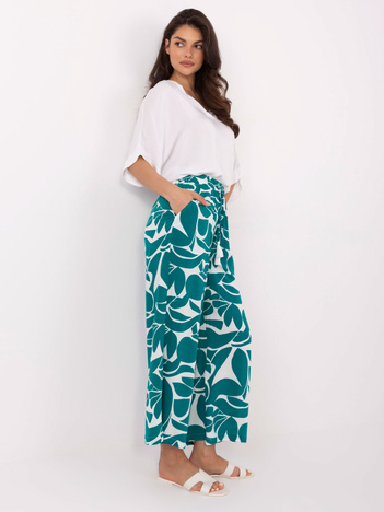 Ciemnozielone letnie spodnie z wiskozy SUBLEVEL