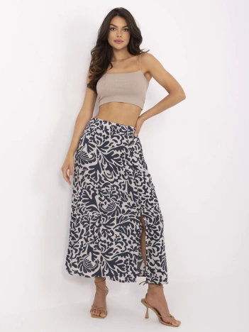 Granatowa midi spódnica z wiskozy FRESH MADE