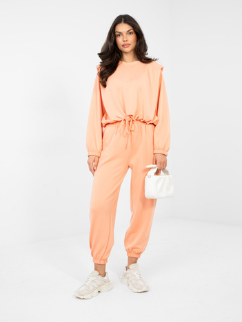 Jasnopomarańczowa damska bluza ze ściągaczem RUE PARIS