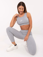 Szary sportowy komplet w prążek FOR FITNESS 
