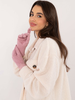 Hurtownia Jasnoróżowe damskie rękawiczki z ociepleniem