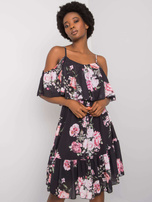 Czarna sukienka w kwiaty Nerissa OCH BELLA