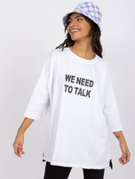 White blouse with the inscriptions Olivia RUE PARIS.