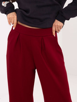 Bordowe dresowe spodnie palazzo