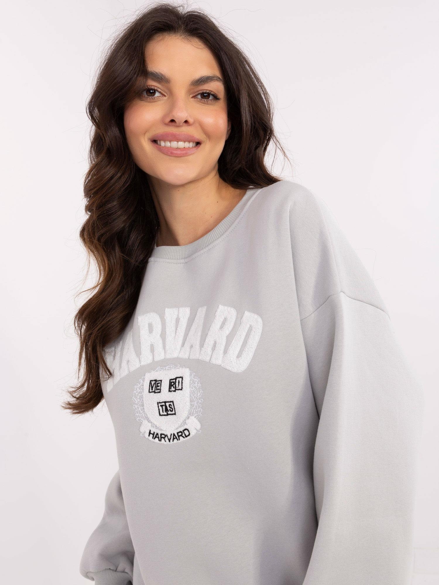 Hurt Jasnoszara bluza bez kapturem z napisem Harvard