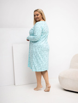 Miętowa nocna koszula plus size w kropki 