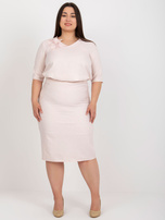 Hurtownia Jasnoróżowa spódnica plus size od kompletu