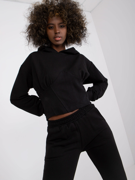 Czarny komplet dresowy z kieszeniami Neele