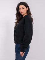 Czarna krótka bluza z ociepleniem 