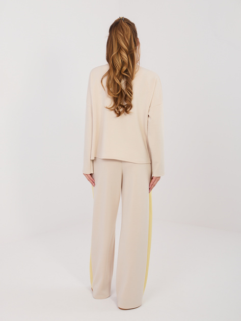 Jasnobeżowy dwuczęściowy komplet ze spodniami RUE PARIS