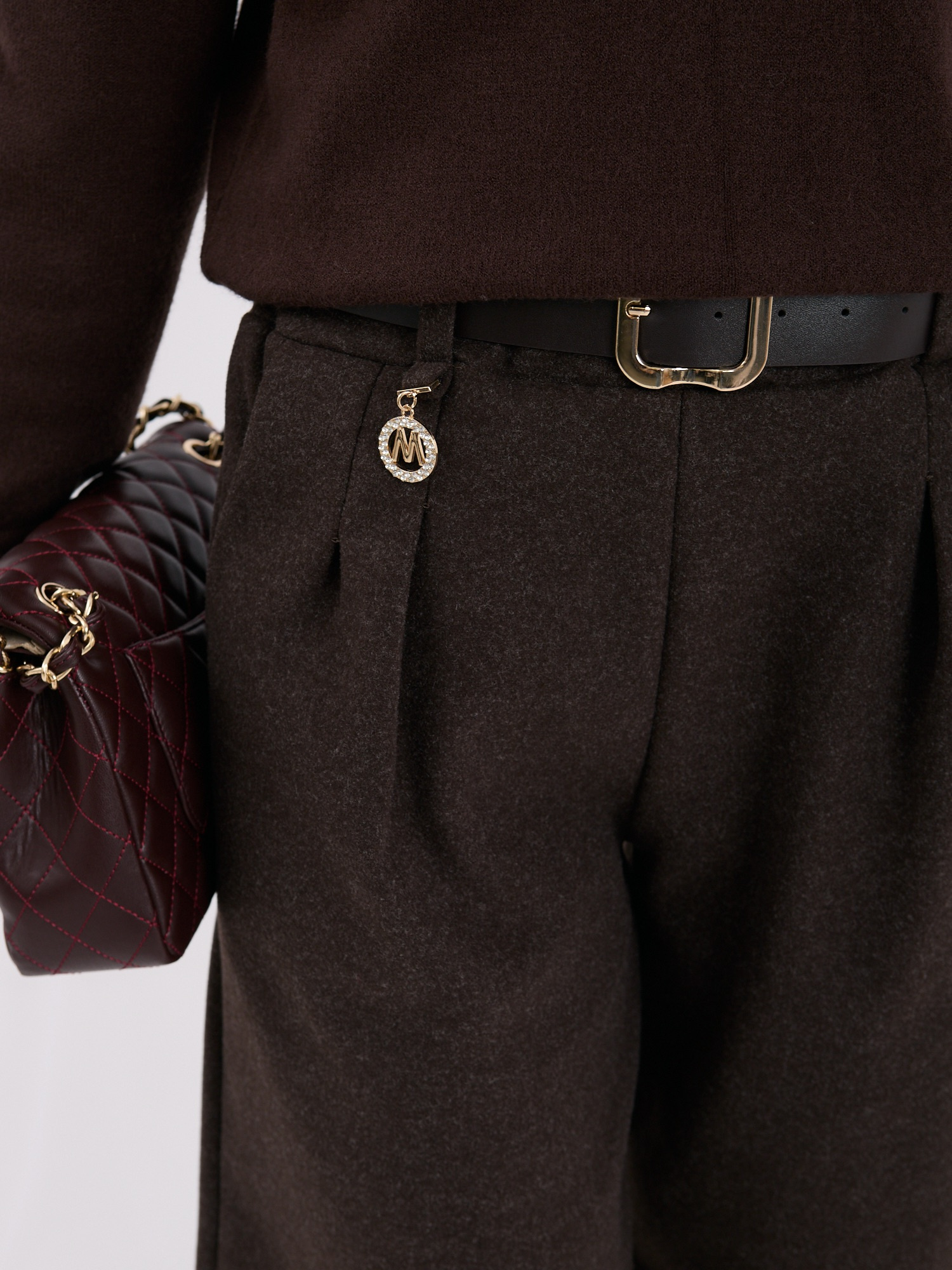 Braune elegante Shorts bis zum Knie RUE PARIS.