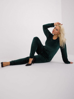 Hurt Ciemnozielony welurowy komplet plus size Jeanne