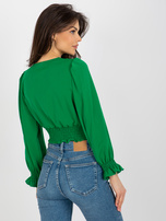 Hurt Zielona bluzka wizytowa z elastycznym marszczeniem