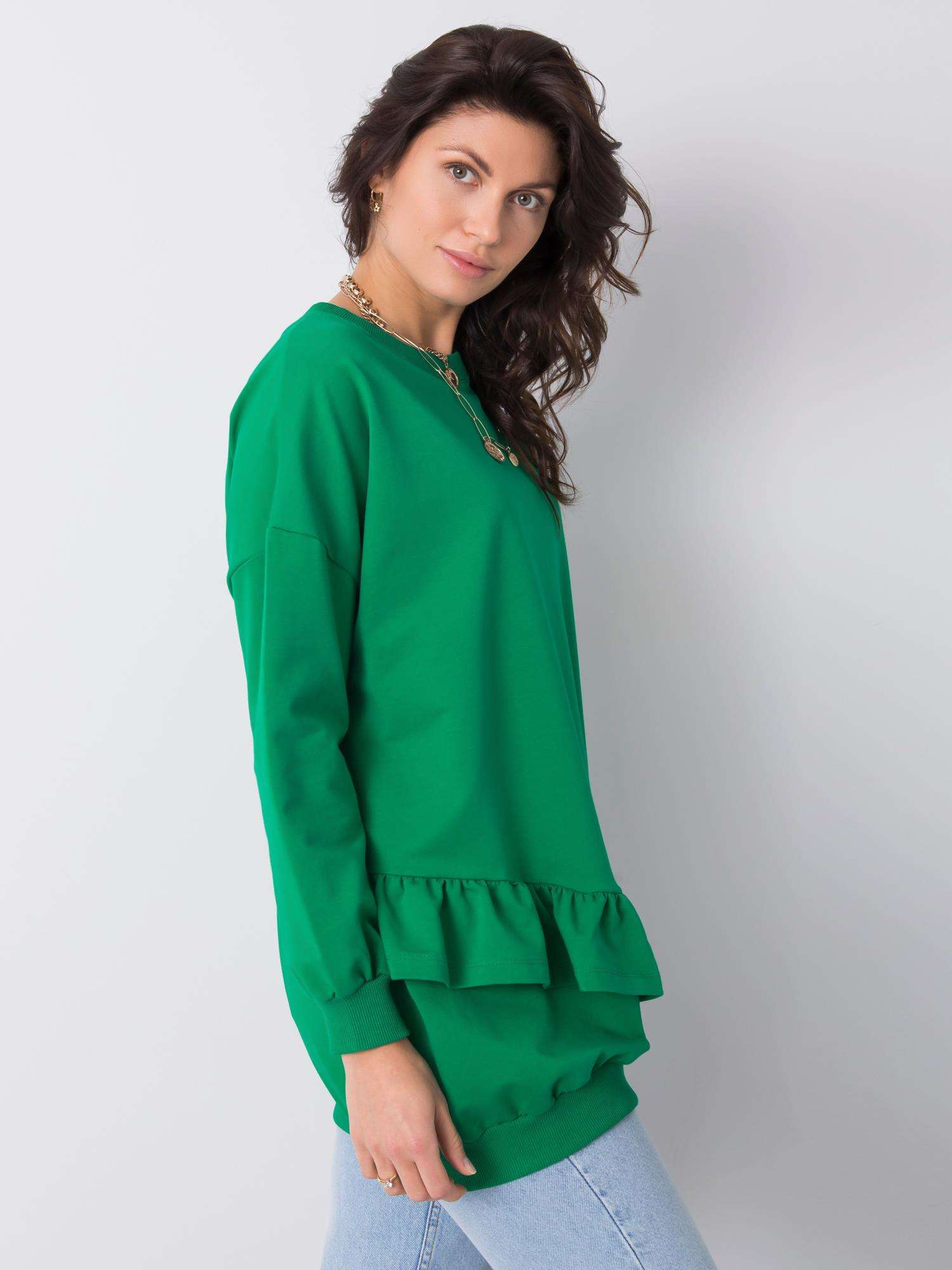 Zielona bluza bez kaptura Sanvi