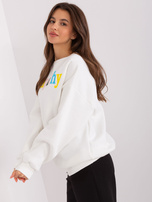 Hurt Ecru dresowa bluza bez kaptura z napisem