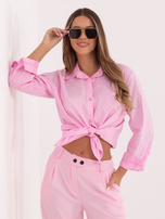 Różowa klasyczna koszula z bawełny