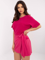 Hurtownia Fuksjowe kopertowe spódnico-szorty