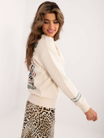 Hurt Jasnobeżowa bluza damska bez kaptura SUBLEVEL