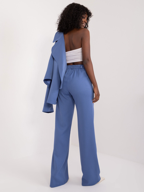 Hurt Szaro-niebieskie garniturowe spodnie z kieszeniami