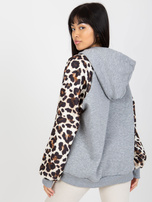 Hurt Szara dresowa bluza z printem na rękawach Michaela  