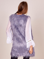 Szara kamizelka damska z dłuższym włosem