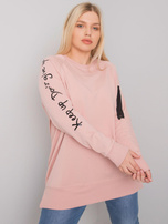 Brudnoróżowa tunika dresowa plus size Parma