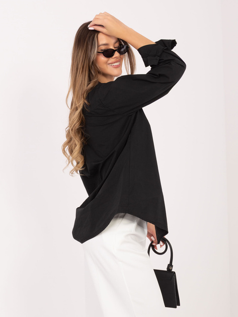 Czarna damska koszula z długim rękawem