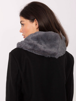 Grafitowy zimowy komin damski