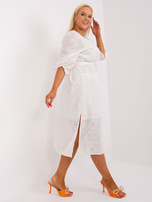 Hurt Ecru sukienka plus size z haftem angielskim