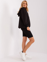 Hurt Czarny trzyczęściowy komplet casualowy z szeroką bluzą