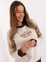 Jasnobeżowa damska bluza bez kaptura