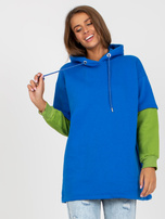Großhandel Dunkelblaue Damen Basic Kapuzenpullover RUE PARIS.