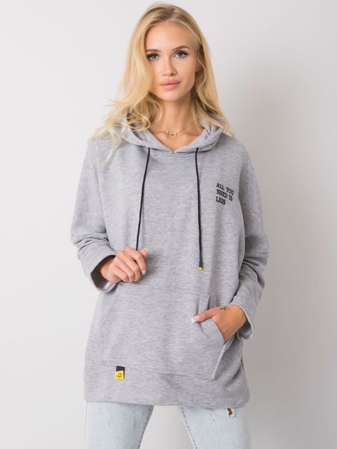 Szara melanżowa bluza z kapturem Laylla